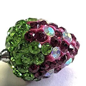 Purple Strawberry Pendant with Swaroski elements on a 18K Silver Chain
